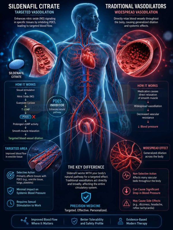Sildenafil vs other vasodilators